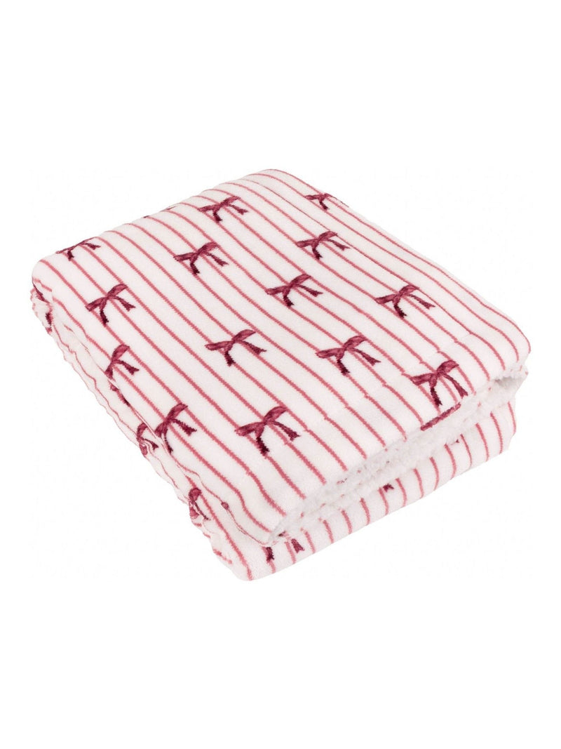 Furn Noortje Bows pink sherpa fleece throw 180x130cm - British product