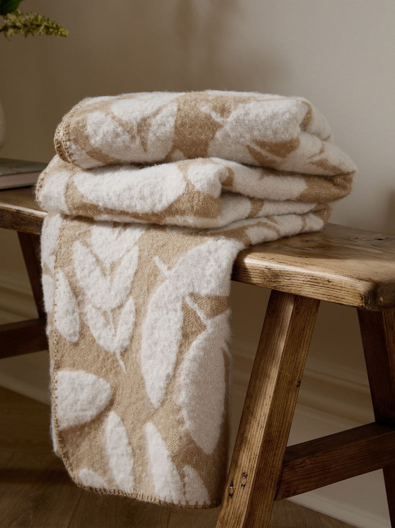 Wylder Oat Beige Hazel Woven Throw