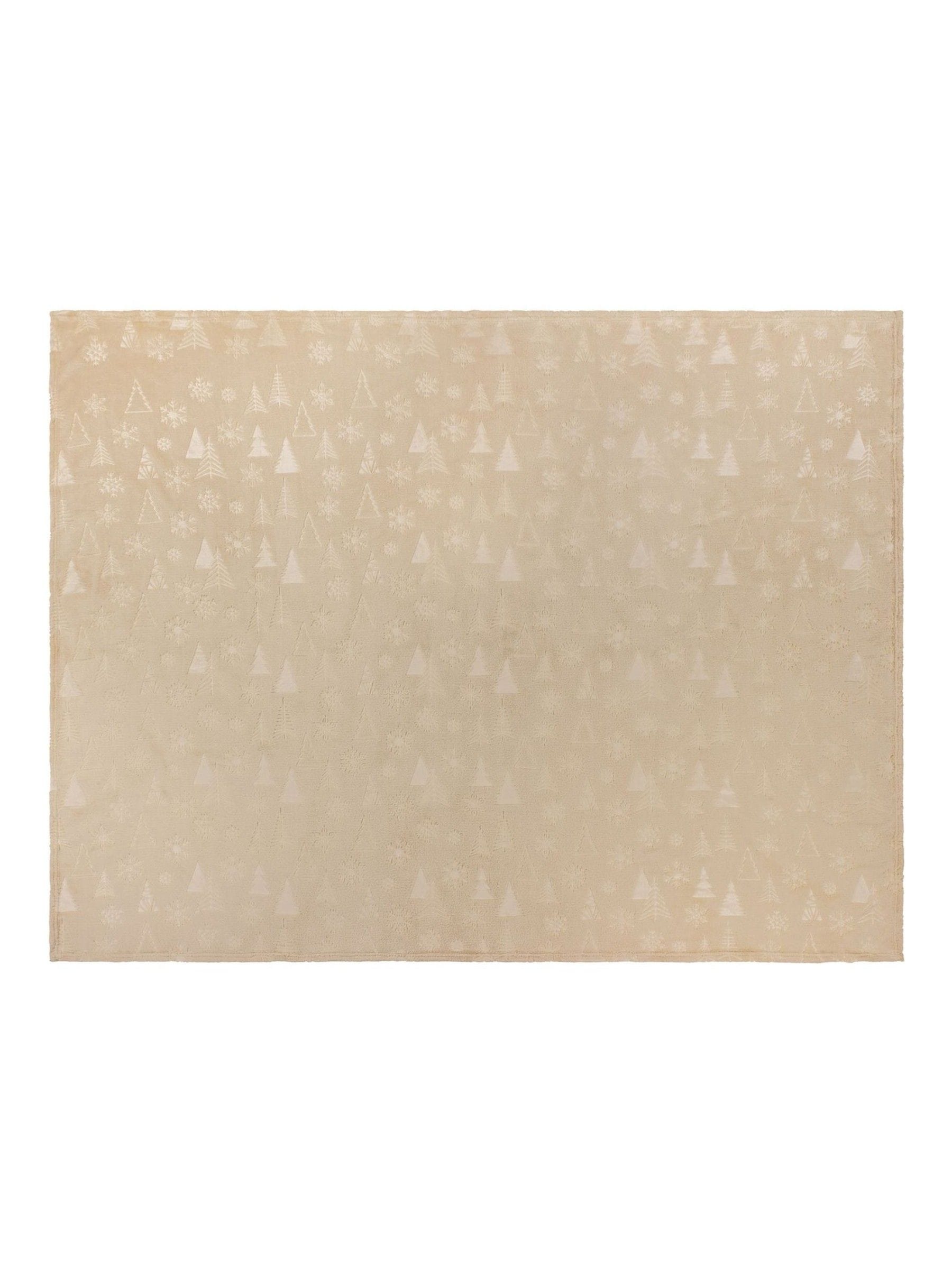 Furn Christmas fleece throw with embossed trees, imported from the UK