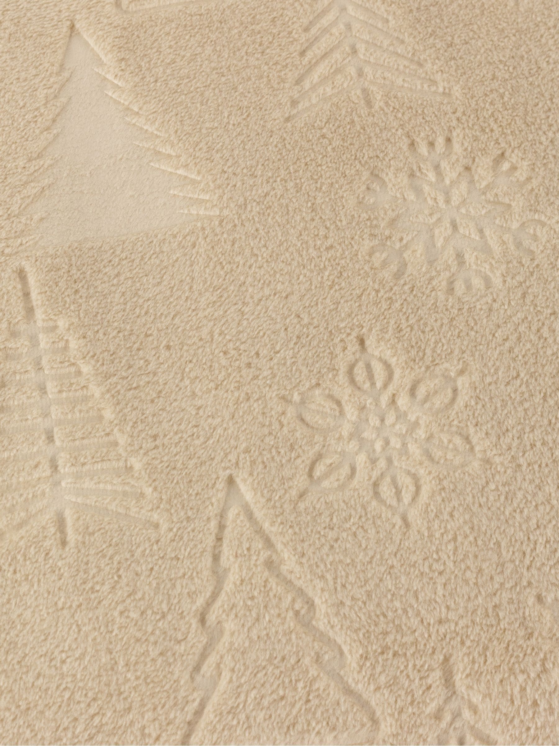 Furn Christmas fleece throw with embossed trees, imported from the UK