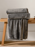 Furn Charcoal Grey Harrow Fleece Throw