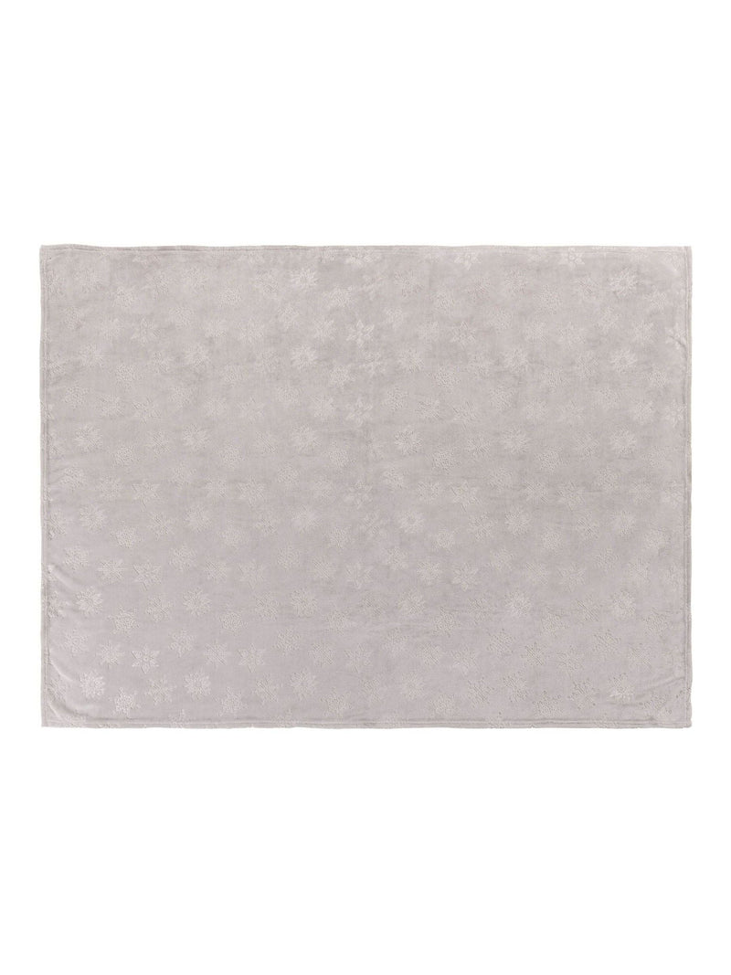 Furn grey snowflake fleece throw, UK version