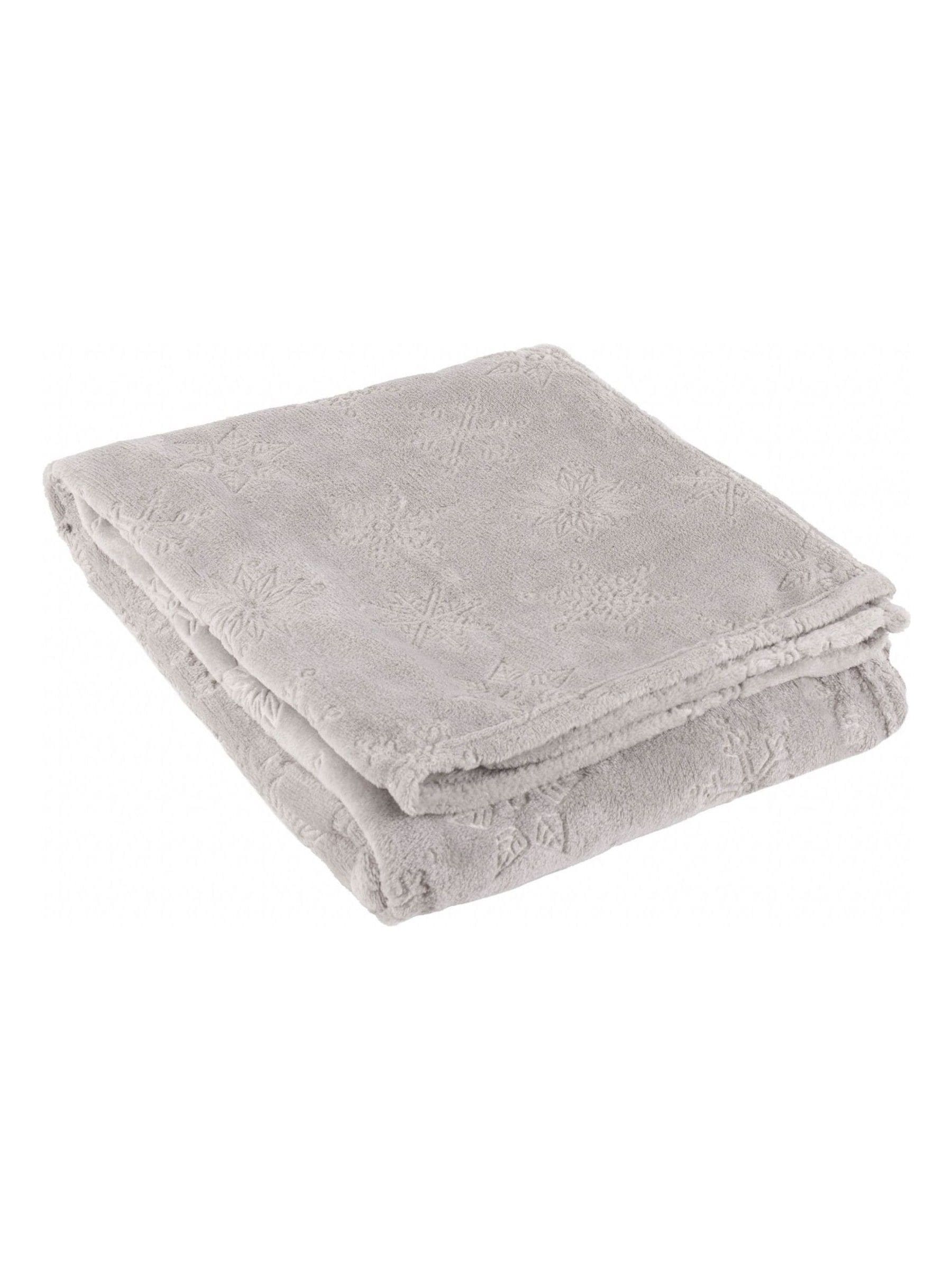 Furn grey snowflake fleece throw, UK version