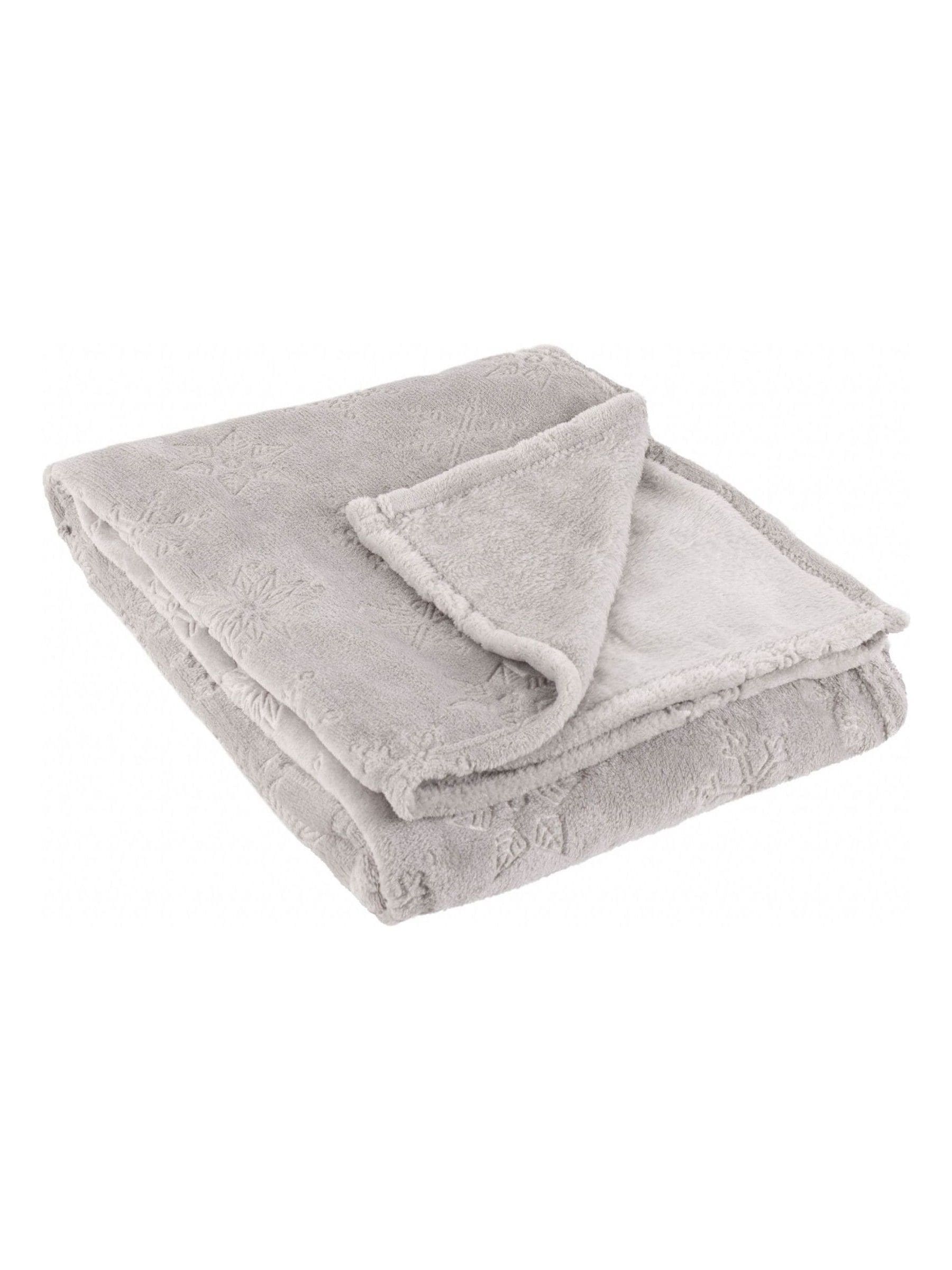 Furn grey snowflake fleece throw, UK version