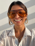 Never Fully Dressed orange visor sunglasses - British product