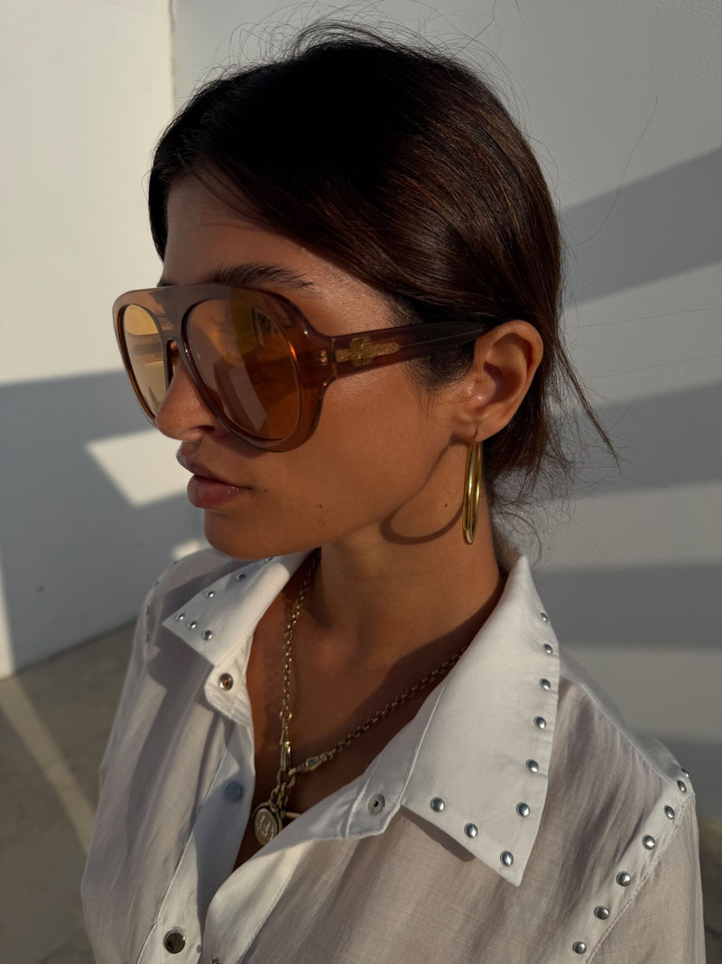 Never Fully Dressed orange visor sunglasses - British product