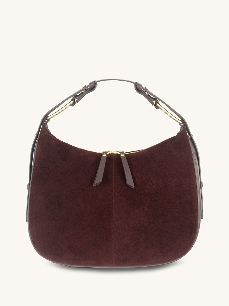 Apatchy Burgundy Charlie suede handbag (British brand)