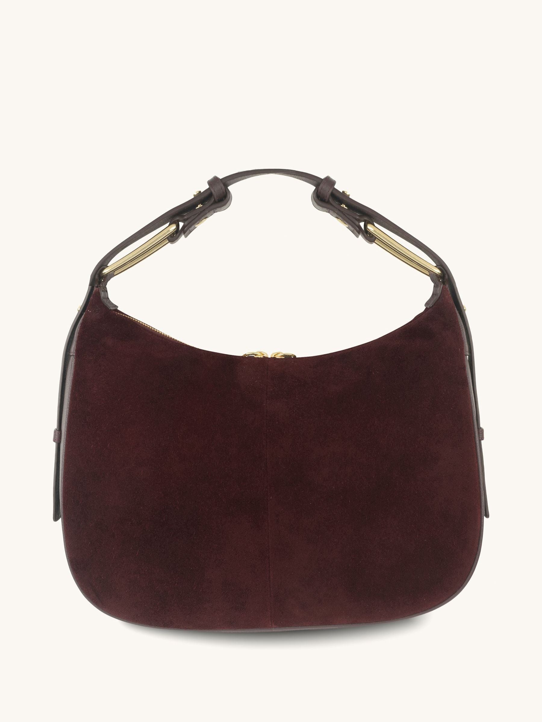 Apatchy Burgundy Charlie suede handbag (British brand)