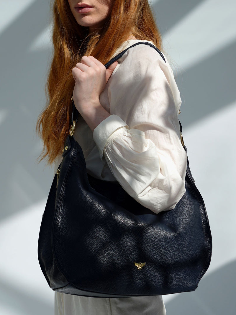 Apatchy Navy The Harriet Leather Bag