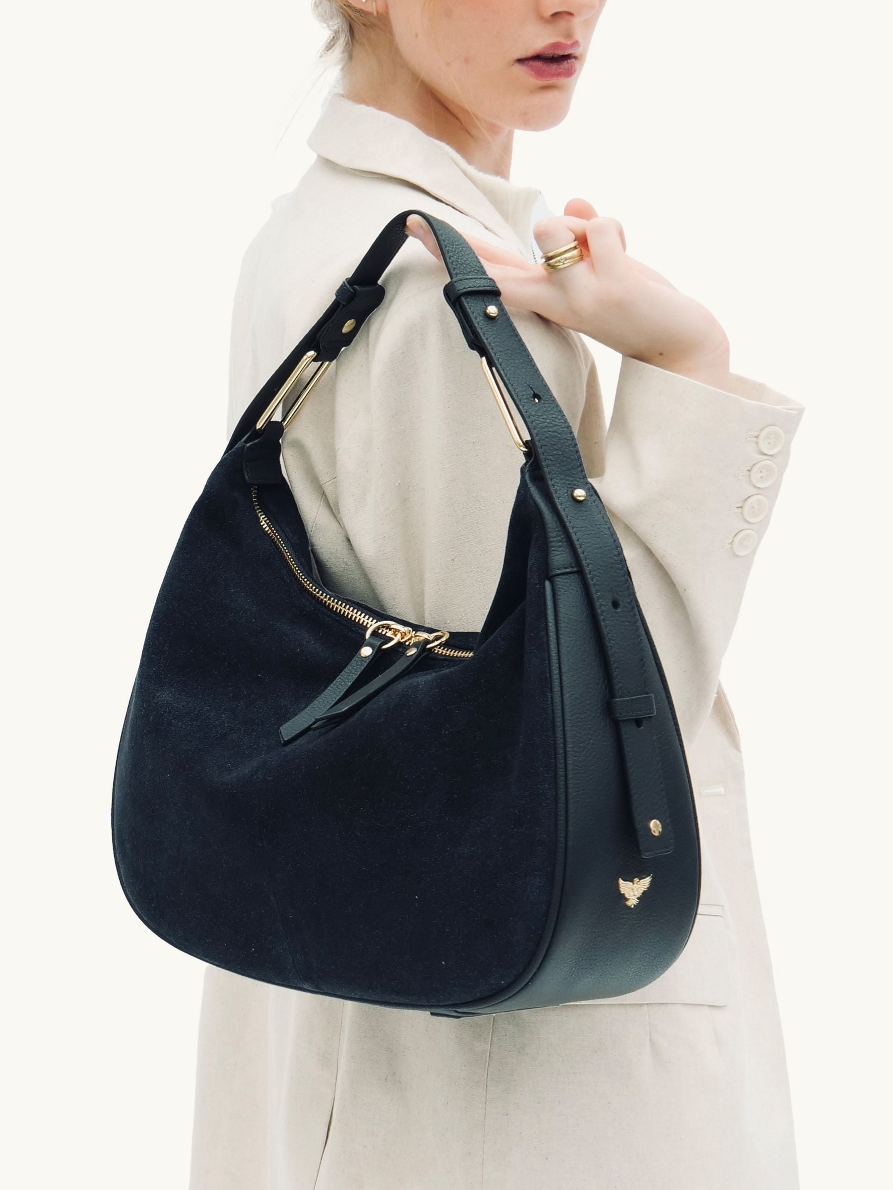 Apatchy Navy The Charlie Suede Bag