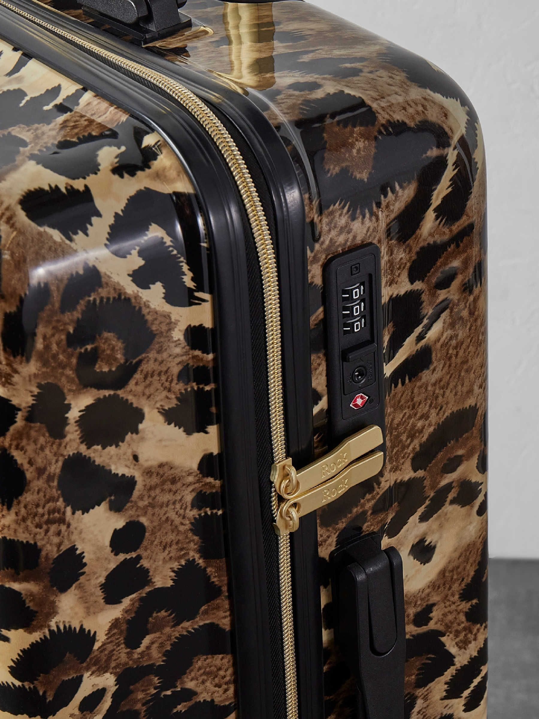 Rock Savannah medium suitcase leopard print, imported from the UK