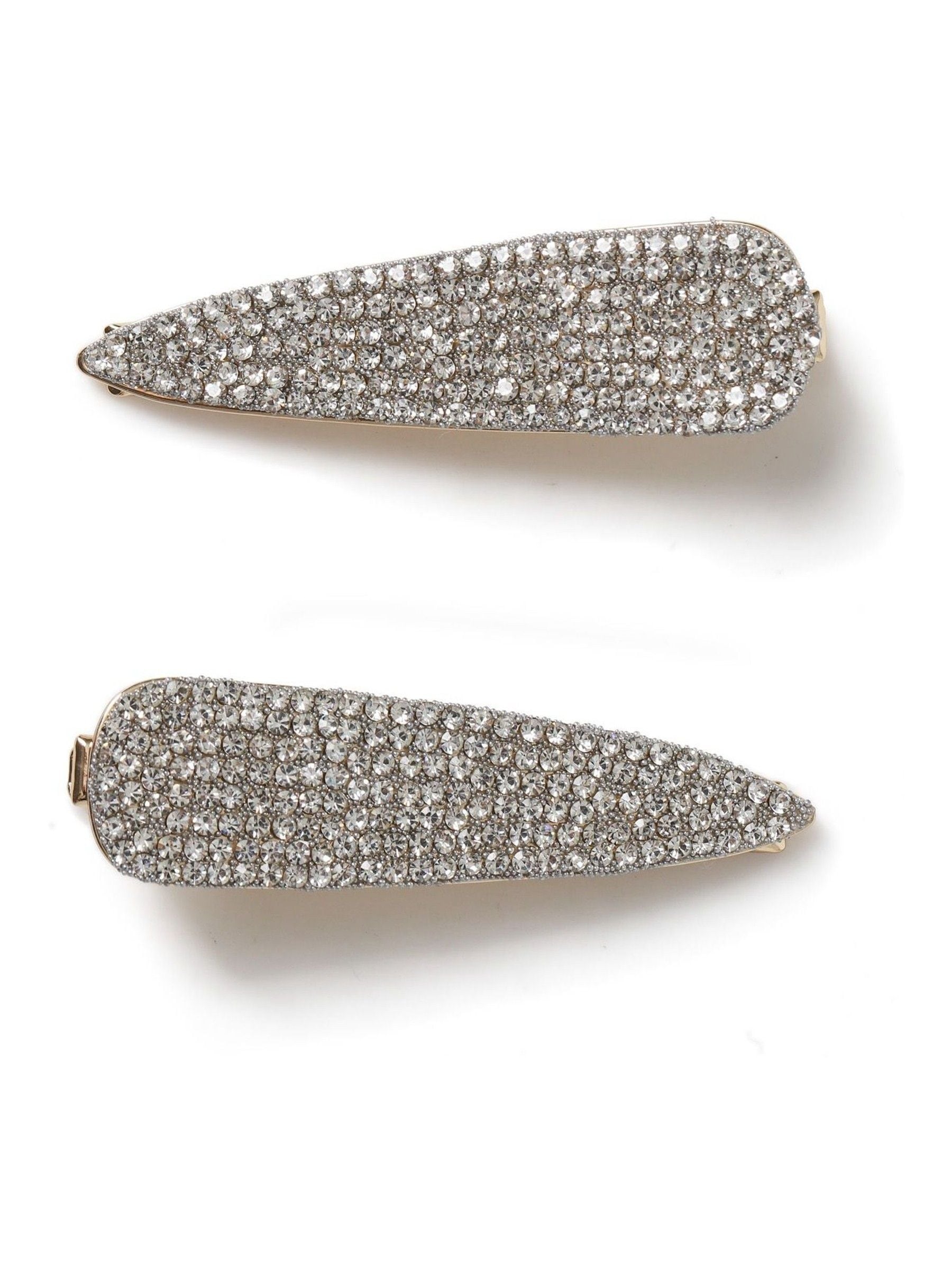 Aela silver rhinestone hair slide multipack, imported from the UK