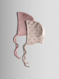 JoJo Maman Bébé cream floral bonnets 2-pack, imported from the UK