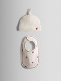 JoJo Maman Bébé strawberry embroidered hat and bib set (British brand)