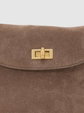 Reiss taupe Brea suede leather crossbody bag, UK version