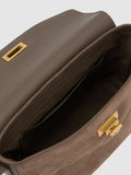 Reiss taupe Brea suede leather crossbody bag, UK version
