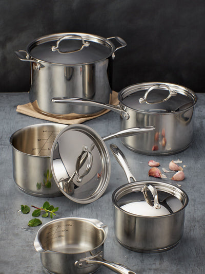 Next Stellar 5 Piece Silver 7000 Saucepan Set- Buy online at McGrocer