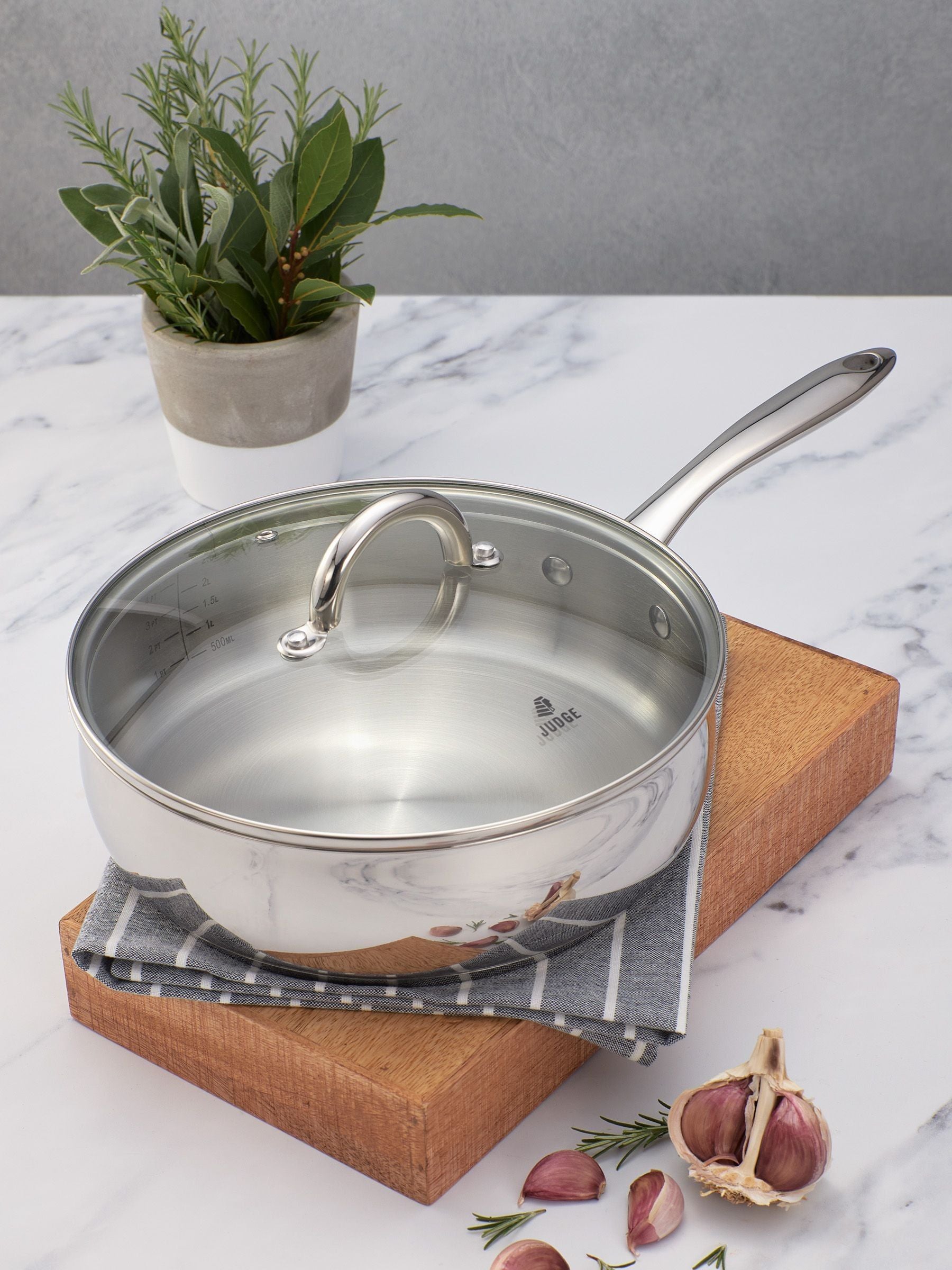 Judge Silver Classic Saute Pan 24cm