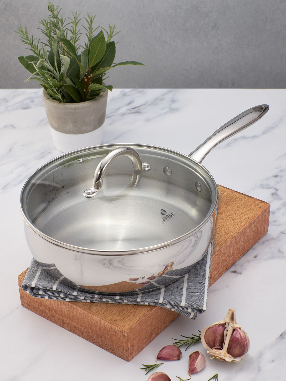 Judge Silver Classic Saute Pan 24cm