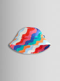 JoJo Maman Bébé multi-coloured wavy stripe swim bucket hat - British product