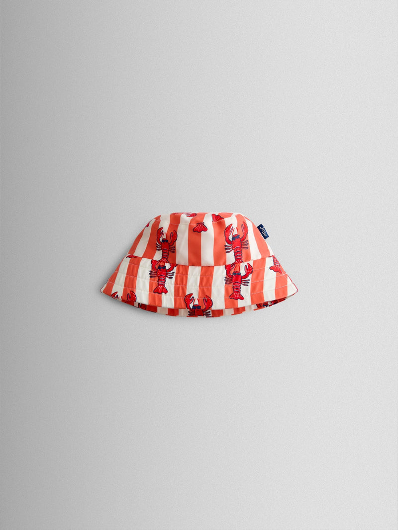 JoJo Maman Bébé red lobster bucket hat, imported from the UK