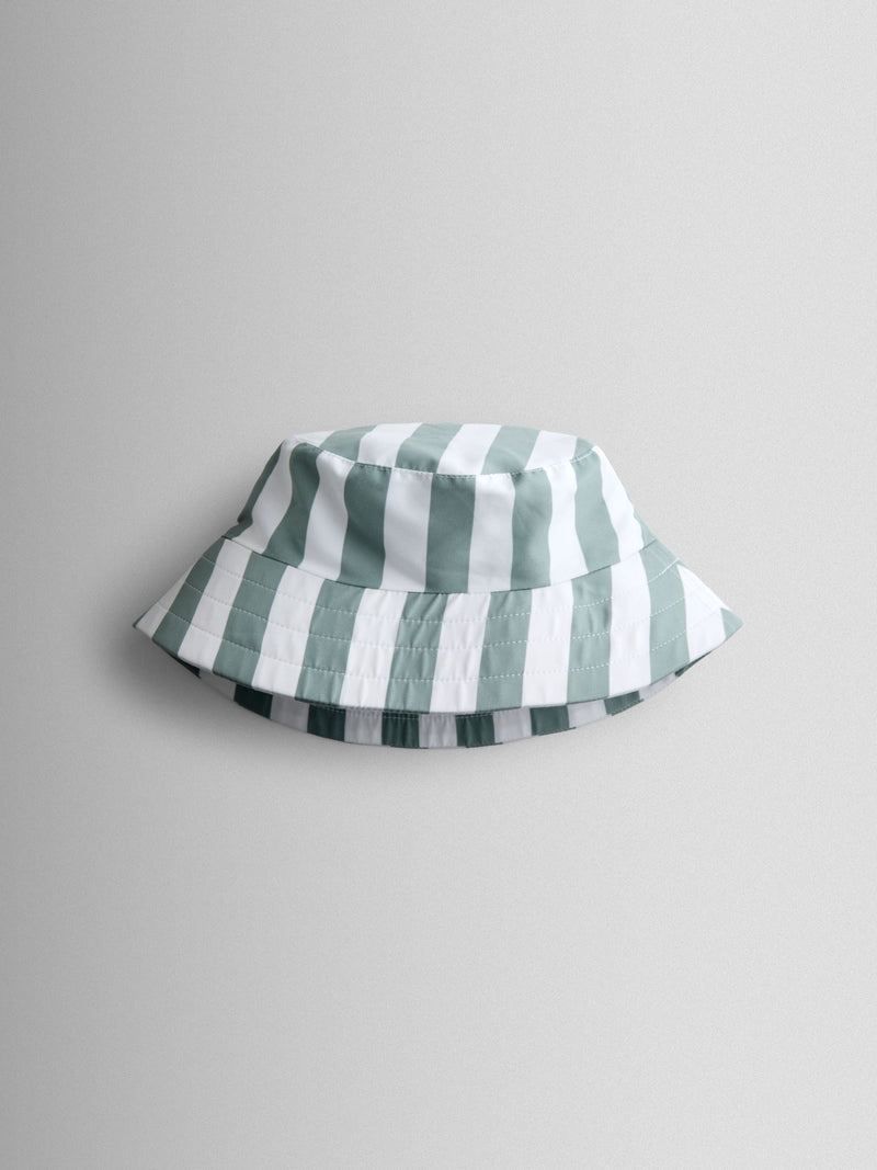 JoJo Maman Bébé green stripe swim bucket hat, British brand