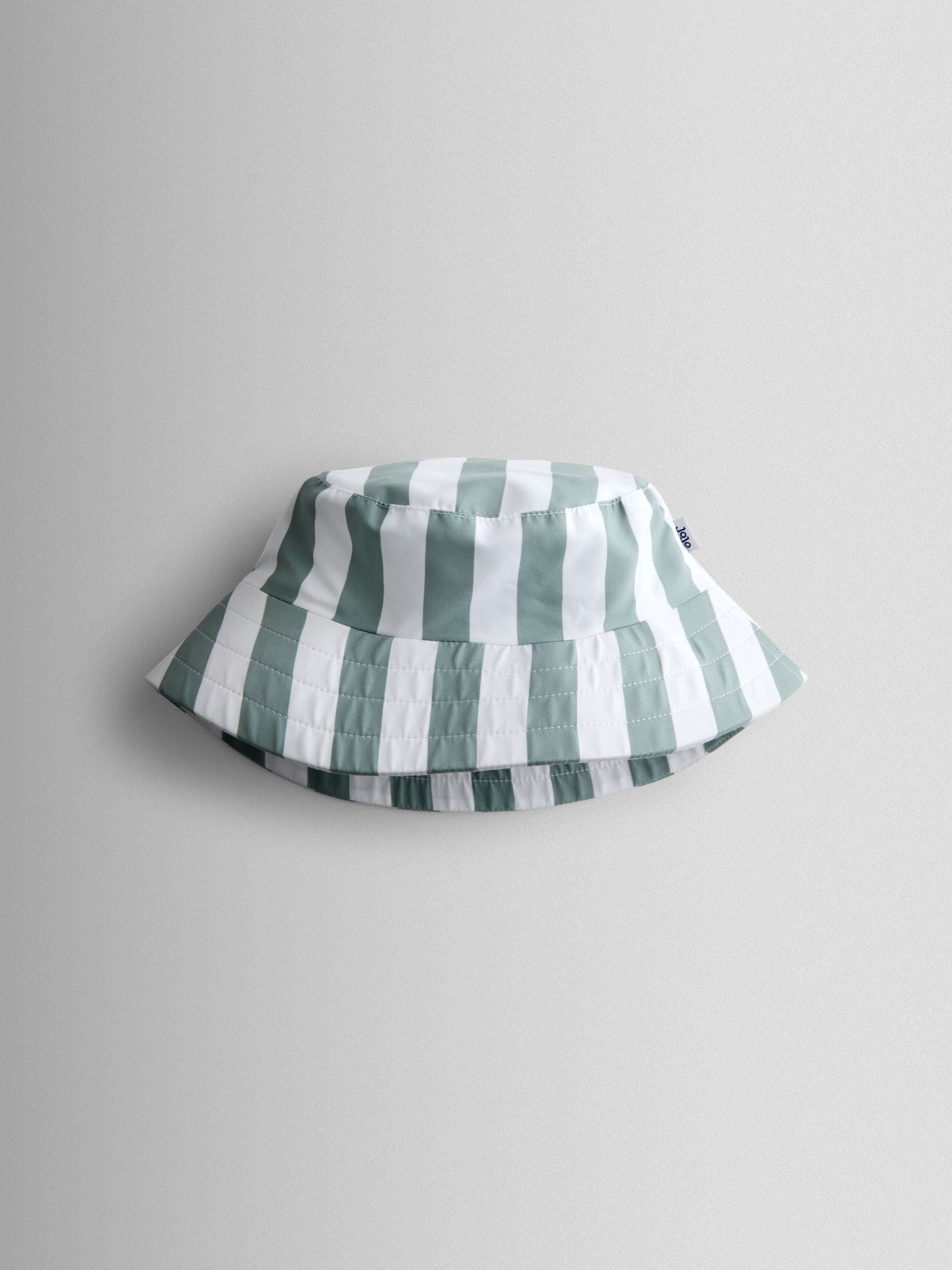 JoJo Maman Bébé green stripe swim bucket hat, British brand