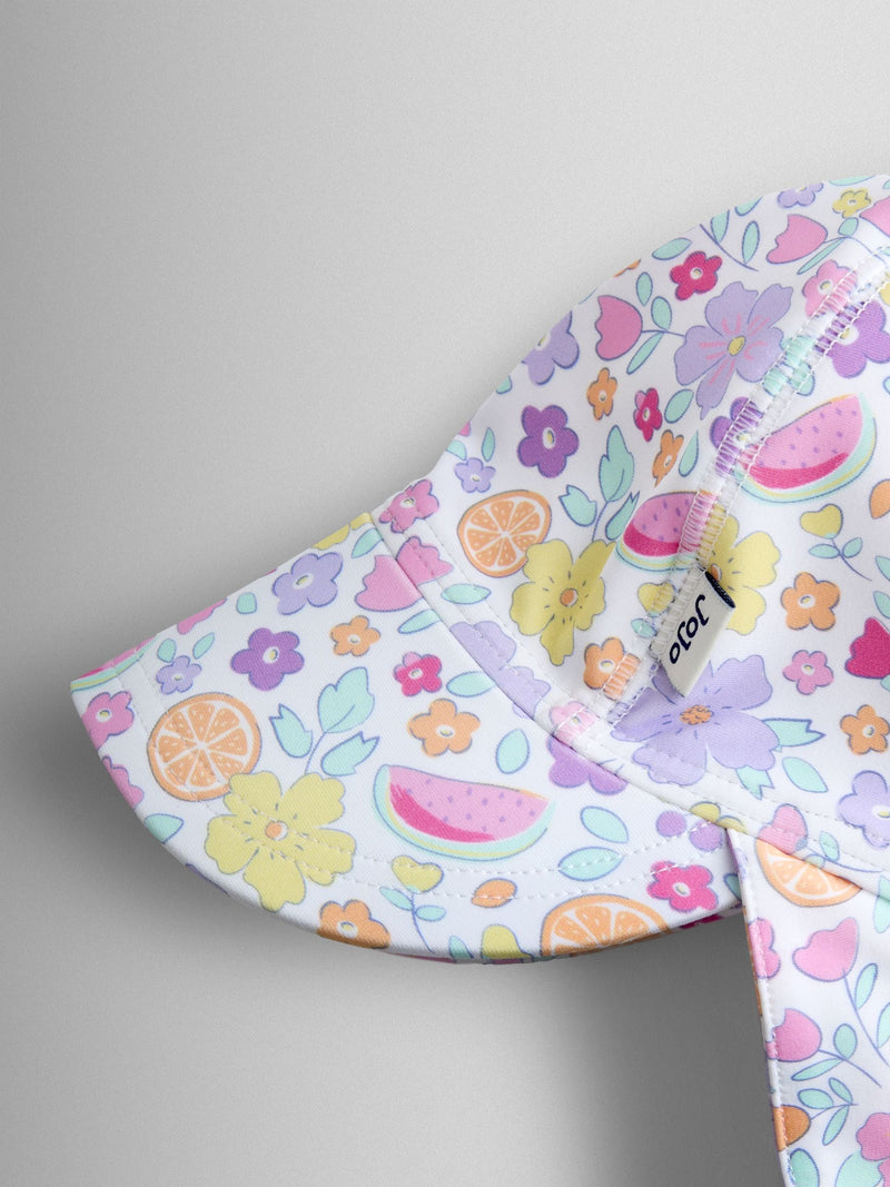 JoJo Maman Bébé lilac fruit ditsy UV sun protection swim hat - British product