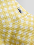 JoJo Maman Bébé yellow gingham floppy sun hat, imported from the UK