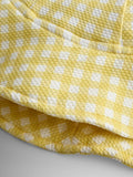JoJo Maman Bébé yellow gingham floppy sun hat, imported from the UK
