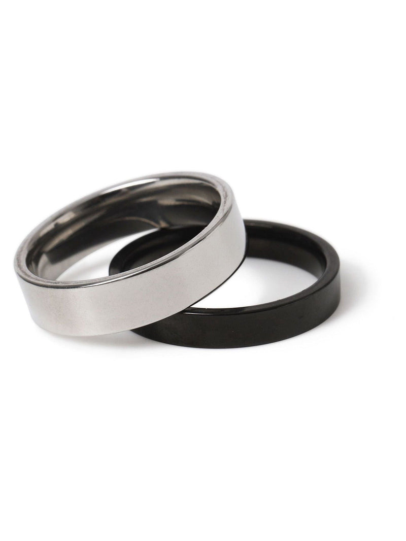 Silver tone stainless steel band ring multipack, UK version