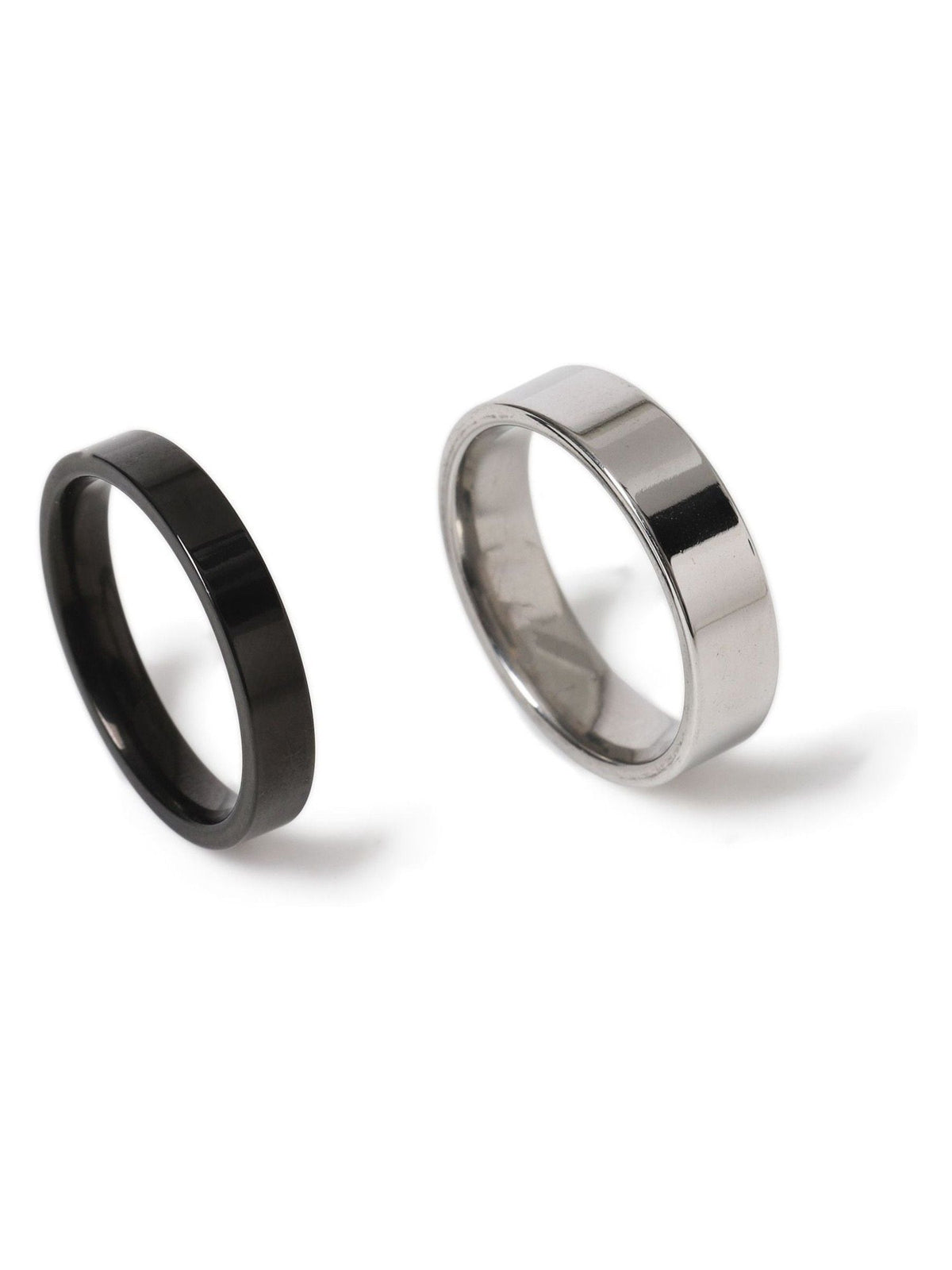 Silver tone stainless steel band ring multipack, UK version