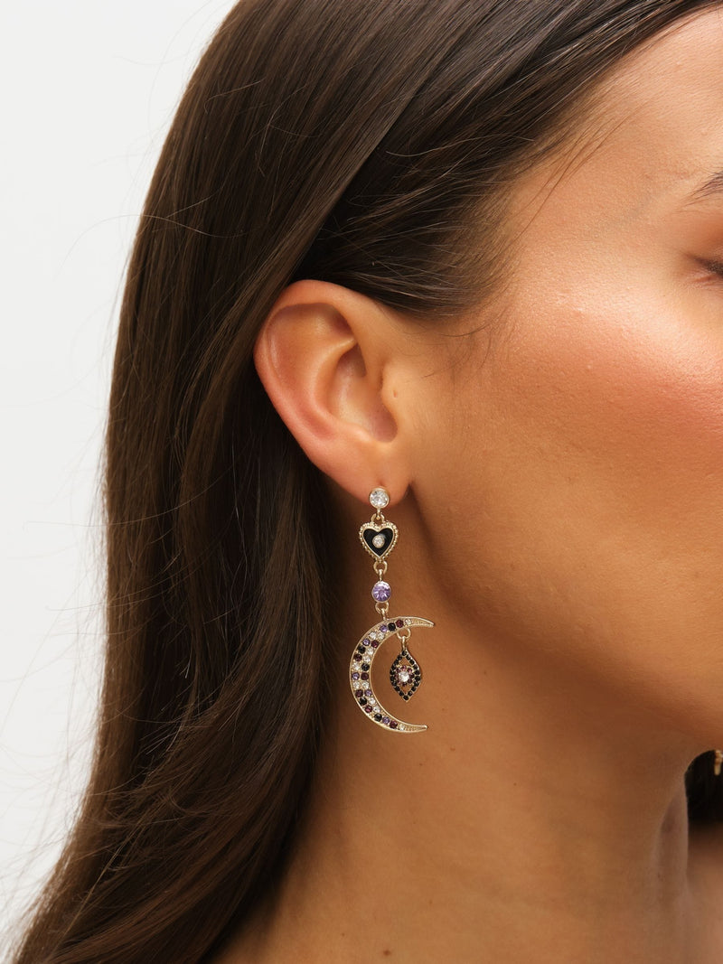 Mood Multi Colour Crystal Mismatch Celestial Earrings imported from the UK