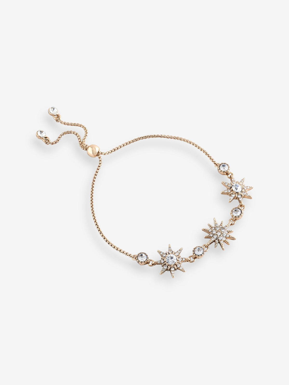 Kristall-Armband mit himmlischem Verschluss in antikem Goldton mit verstellbarem Verschluss