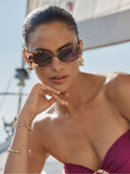 Love & Roses brown slim cateye sunglasses, UK version