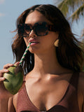 Friends Like These Brown Chunky Oversized Square Sunglasses