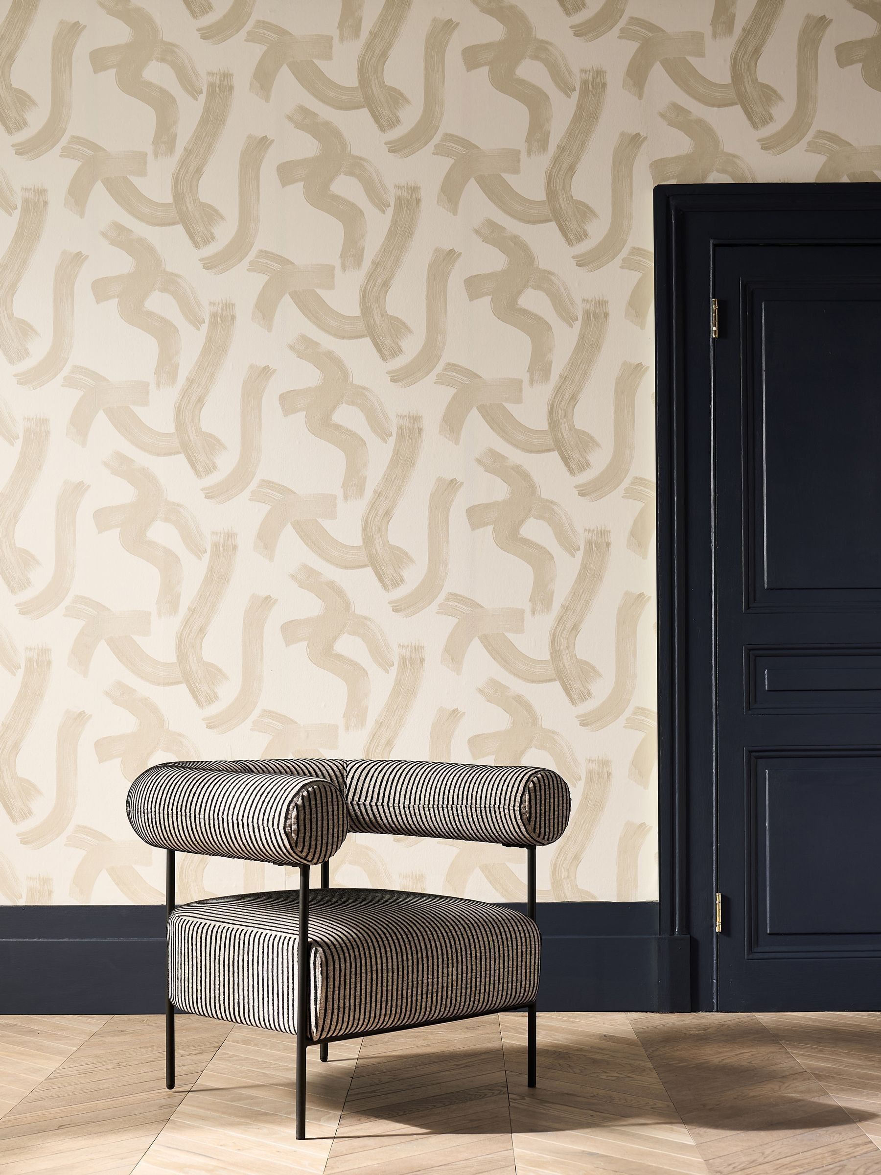 Clarke and Clarke Linen Malevich wallpaper 10M (British brand)
