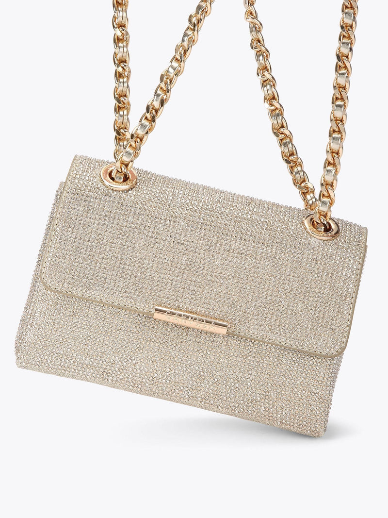 Carvela Gold Rosa Chain shoulder bag, imported from the UK