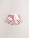 Cream and red patchwork bucket hat, imported from the UK