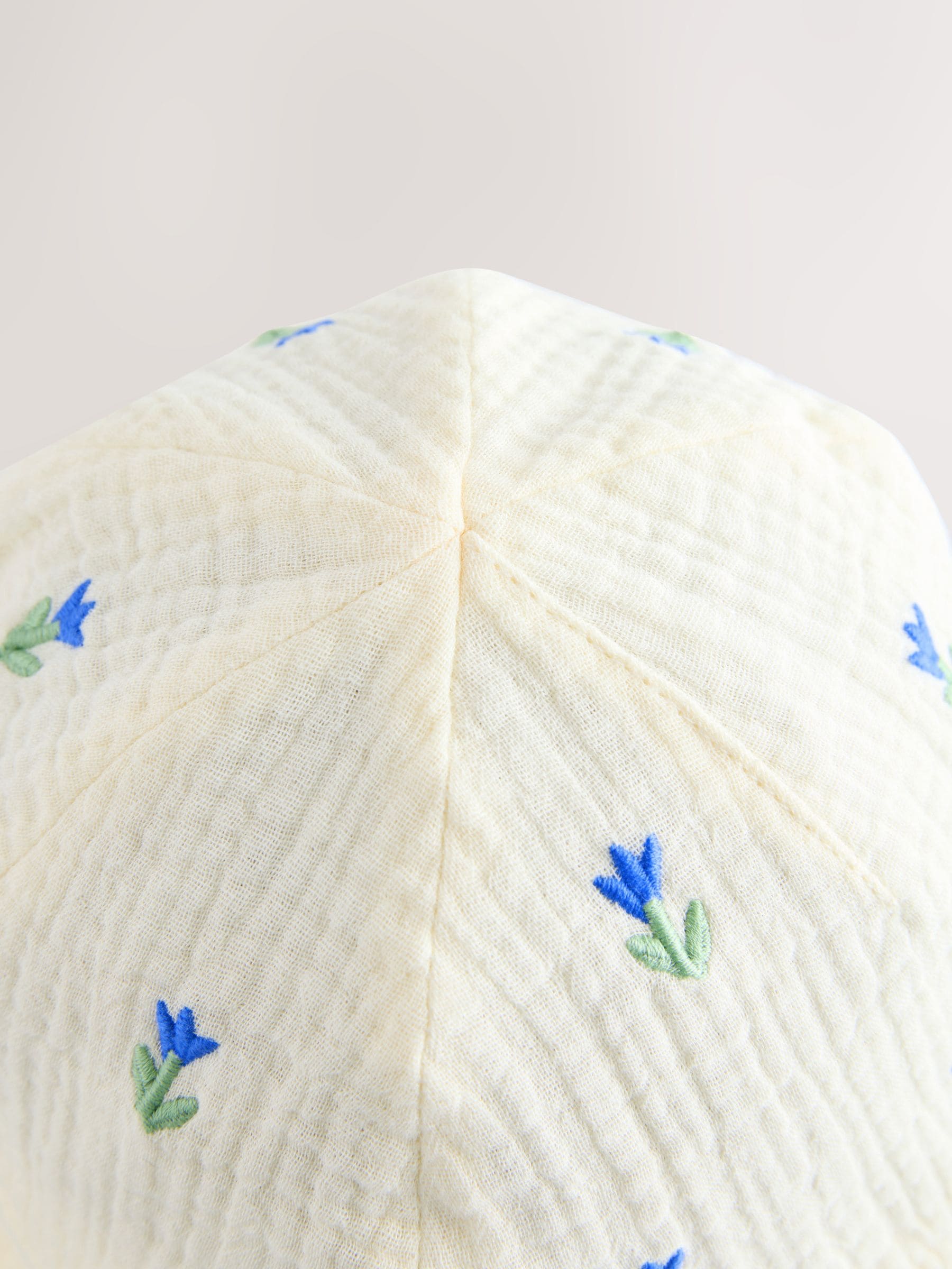 Legionnaire hat in cream and blue floral print - British product
