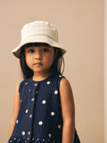 Laser cut embroidered bucket hat for children, imported from the UK
