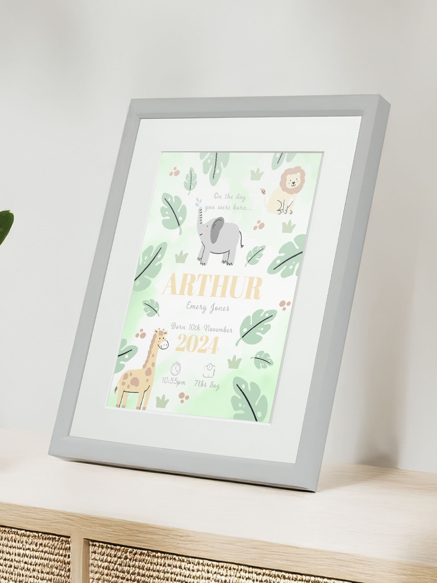Jonnys Sister personalized safari framed print 12x10 inches, imported from the UK