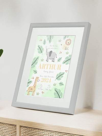 Next Jonnys Sister Personalised On The Day You Were Born Safari Framed Print 12 x 10 Inches- Buy online at McGrocer