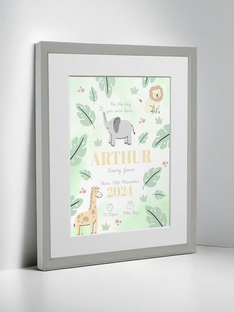 Jonnys Sister personalized safari framed print 12x10 inches, imported from the UK