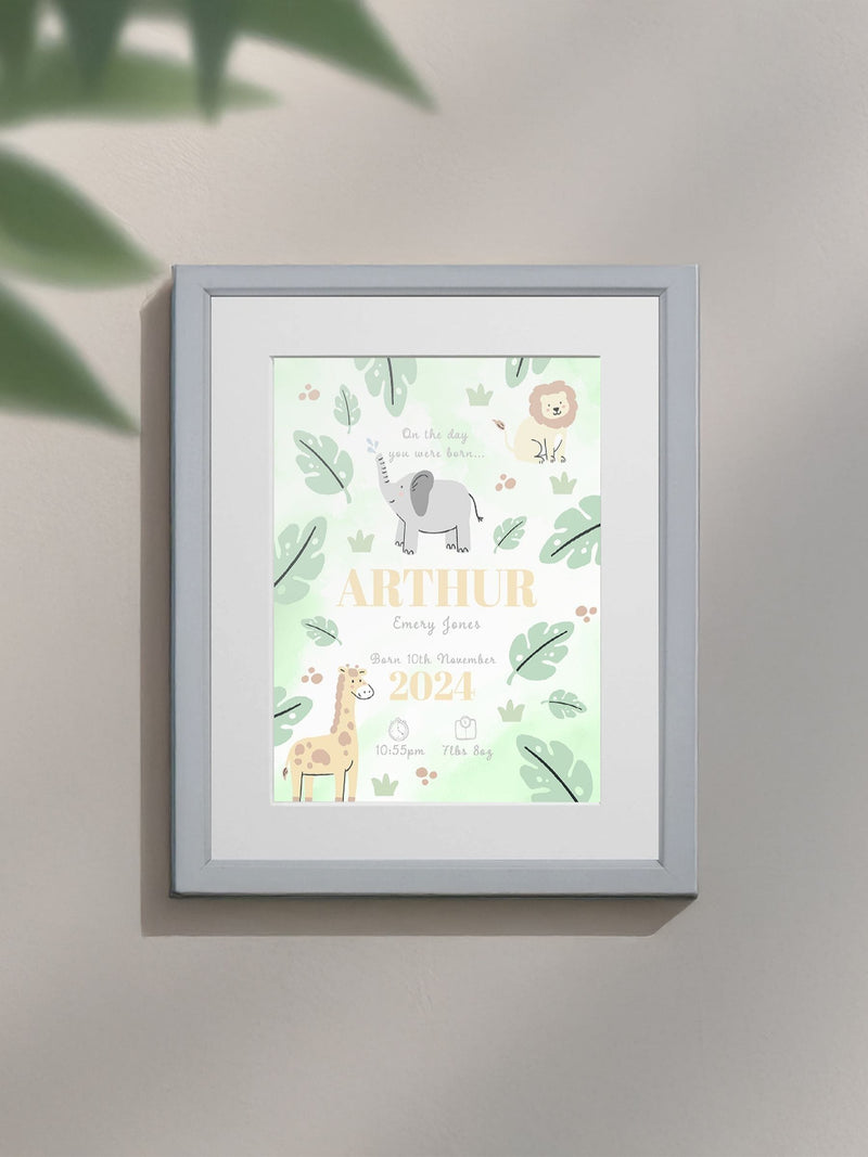 Jonnys Sister personalized safari framed print 12x10 inches, imported from the UK
