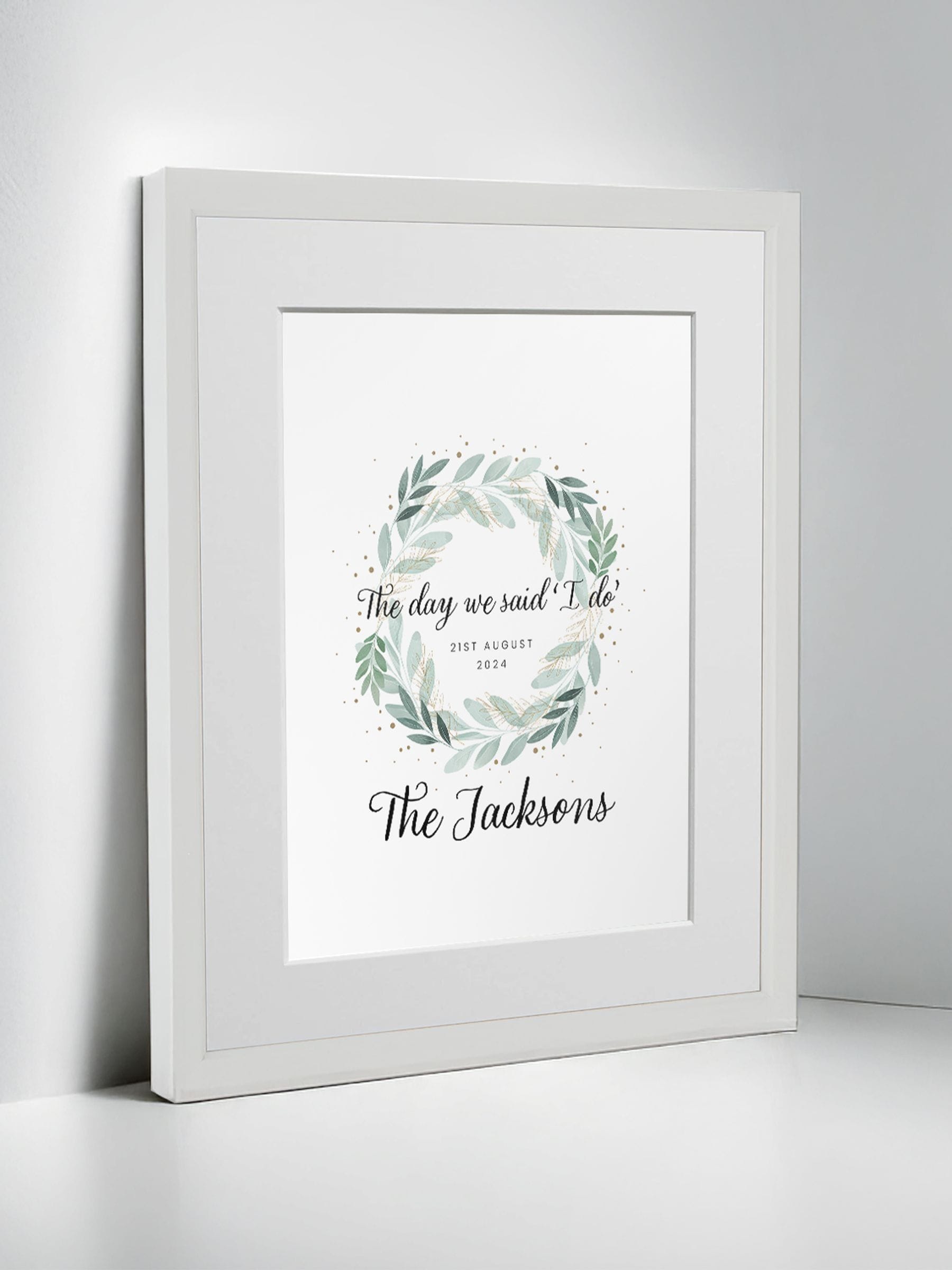 Jonnys Sister Personalised Anniversary I Do Framed Print 12x10 inches, imported from the UK