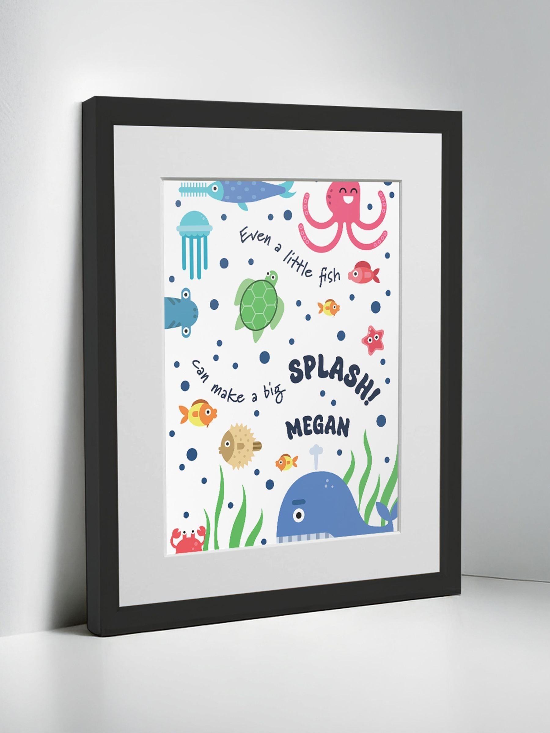 Jonnys Sister personalised under the sea framed print 12x10 inches (British brand)