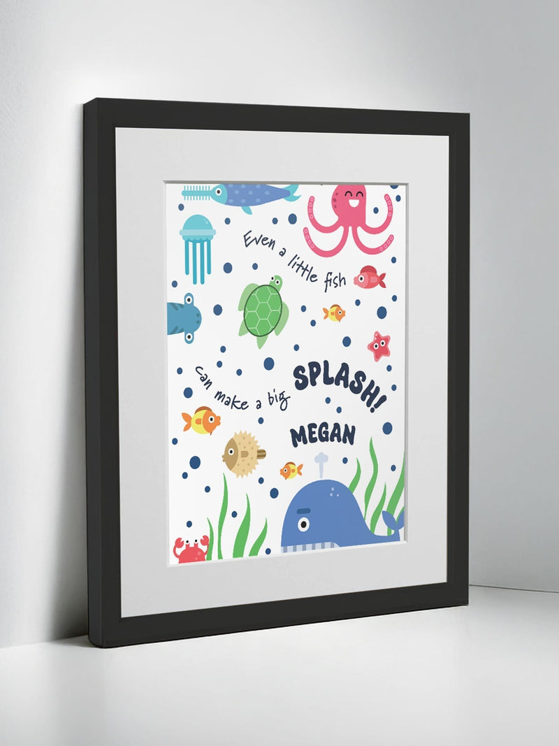 Jonnys Sister personalised under the sea framed print 12x10 inches (British brand)
