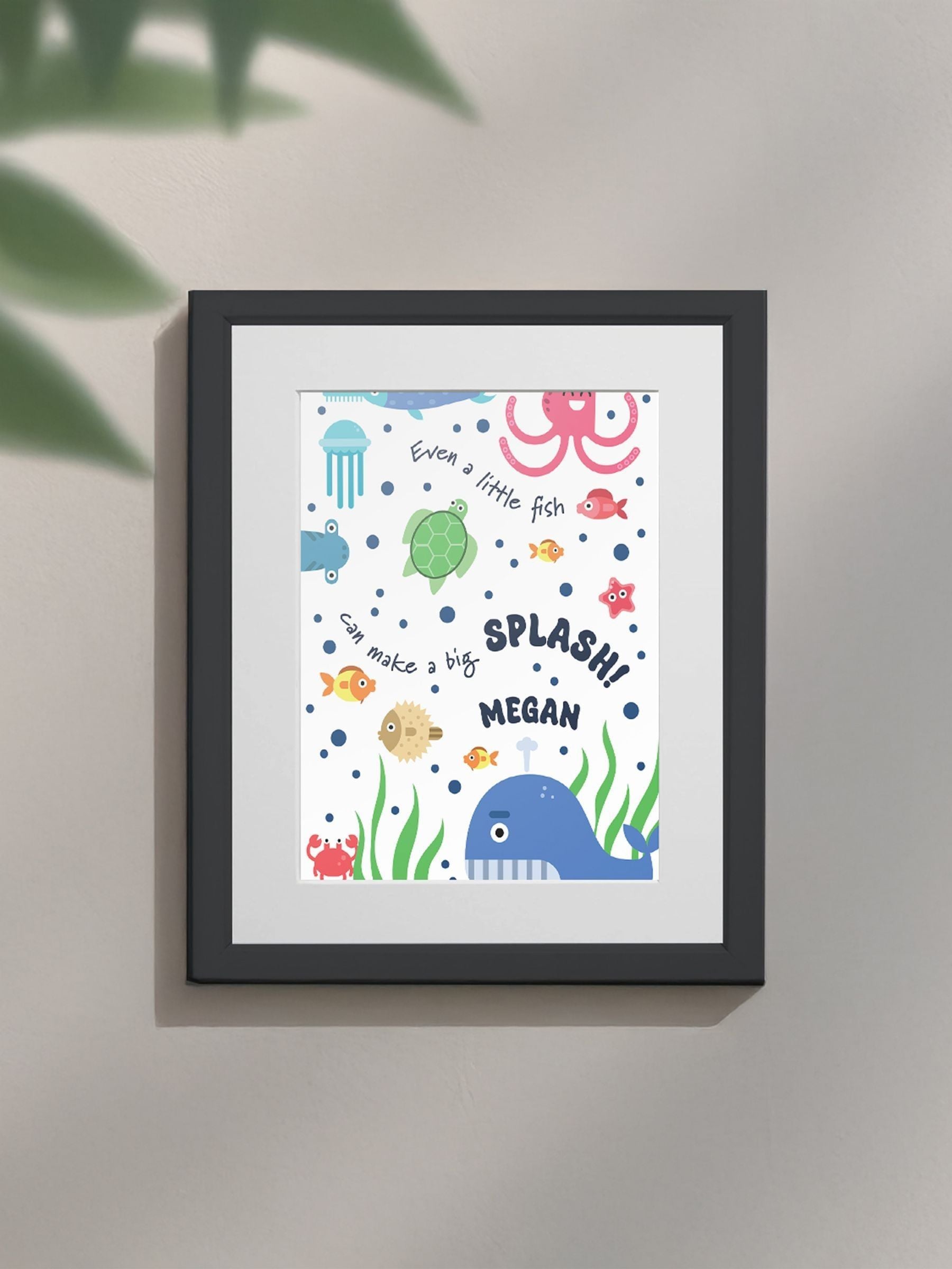 Jonnys Sister personalised under the sea framed print 12x10 inches (British brand)