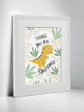Jonnys Sister dinosaur framed print 12x10 inches, UK import